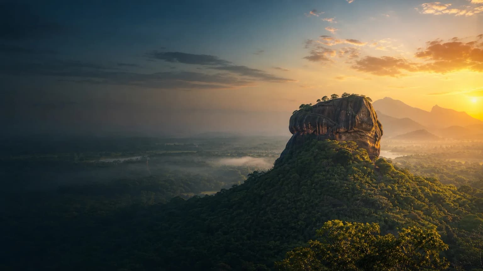 Sigiriya rising above the Sri Lankan landscape