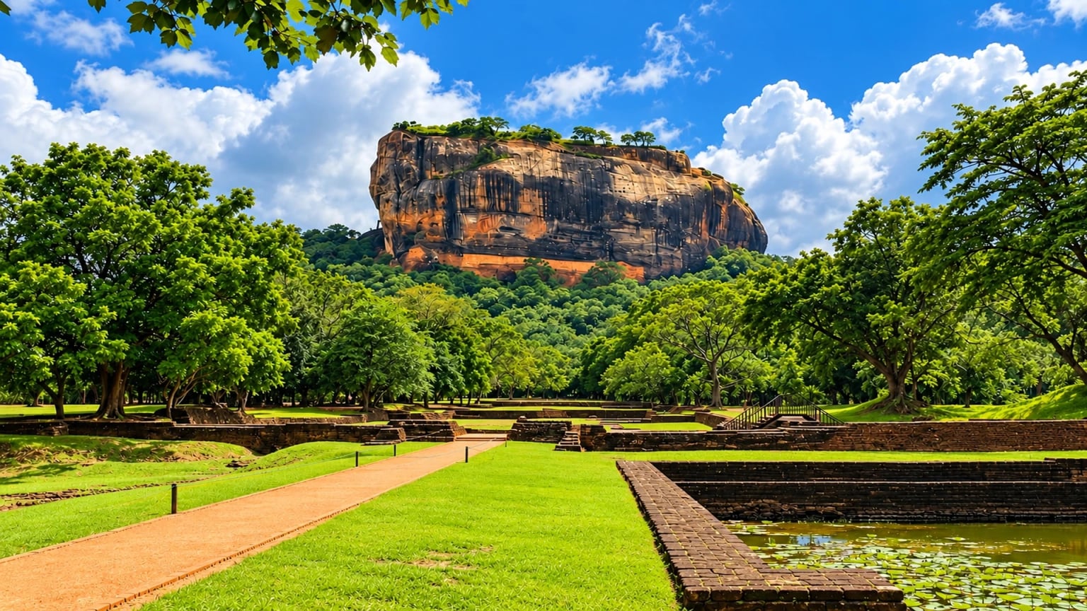 Sigiriya rock fortress and surrounding forest